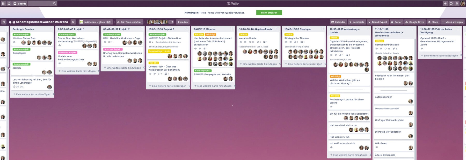 Trello-Board Schontag